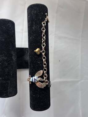 Betsey Johnson Bird Charm Bracelet with Rhinestone Wings